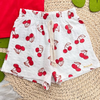 Conj. Blusa Cerejas e Short - Vermelho